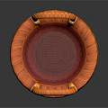 Animal Shaped Woven Basket In Orange With Decorative Handles For Home Use