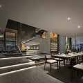 Modern Restaurant Interior Design With Natural Stone Decor Greenery And Art Lighting