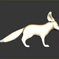 Game Movie Fox Character with Big Ears Beige And White Ceramic Design