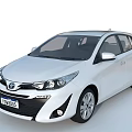 White Toyota Compact Hatchback Car with Modern Exterior and Alloy Wheels