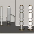 Modern Floor Lamps With Glass Columns White Shades And Gold Bases For Interior Decor