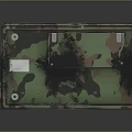 Camouflage Cargo Box With Metal Latches Blue Label And Secure Storage Design