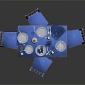 Home Dining Furniture Set With Table Four Chairs Tableware Wine Glasses And Vase