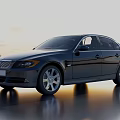 Dark Blue Sedan With Shiny Exterior Silver Wheels Modern Design And Reflective Surface