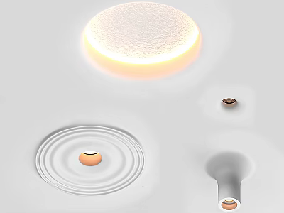 Modern LED Downlights And Spotlights Ceiling Lighting Fixtures With Different Designs 3d model