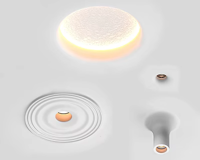 Modern LED Downlights And Spotlights Ceiling Lighting Fixtures With Different Designs 3d model