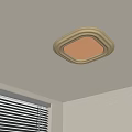Modern Square Shaped Beige Ceiling Light Fixture With Soft Glow Illuminated On Ceiling 3d model