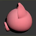 Cute Pink Pig Toy with Big Ears Black Eyes and Round Nose