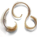 Modern Wooden Spiral Wall Decor With White And Gold Curved Design For Home Interior