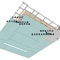 Ceiling Suspension With Double Layer Gypsum Board Wooden Base Fiberglass Gasket And 90 Degree Flanging