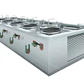 Stainless Steel Commercial Kitchen Appliance With Multiple Burners And Control Knobs 3d model
