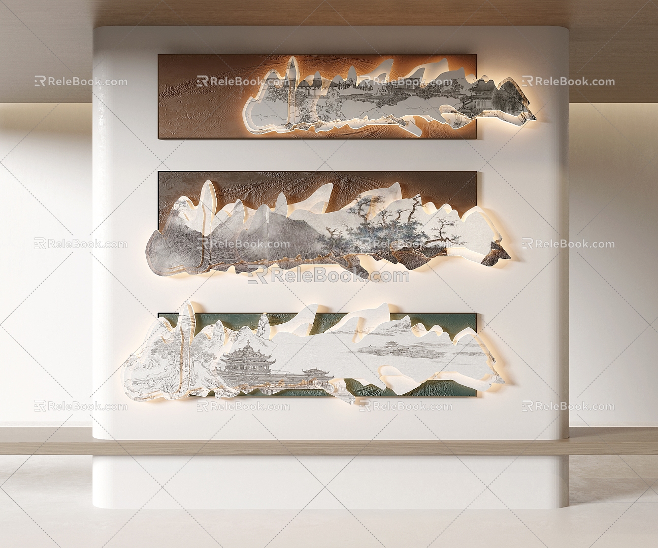 New Chinese Decorative Painting 3d model