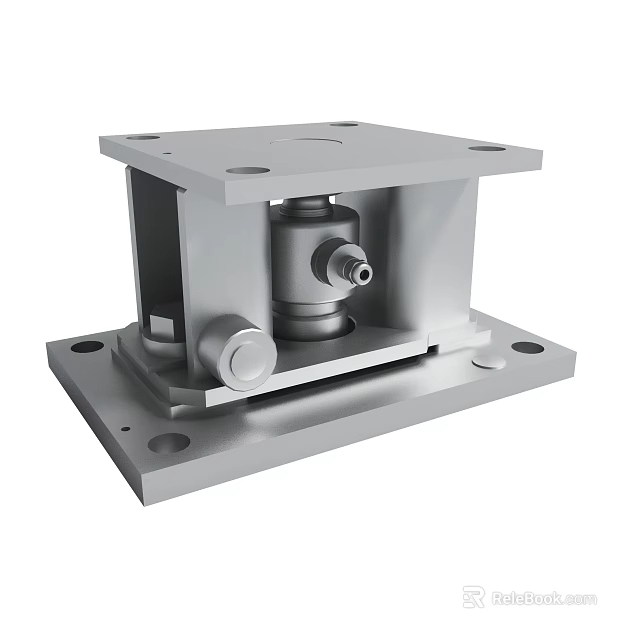 Industrial Metal Mechanical Device With Square Base And Cylinder Structure 3d model 