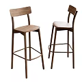 Log Bar Chair Bar Stool Backrest Bar Chair 3d model