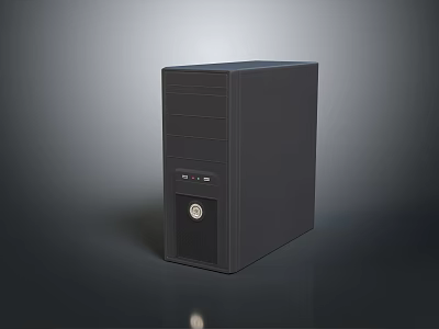 Black Desktop Computer Tower Case With Front Panel Design And Sleek Finish 3d model