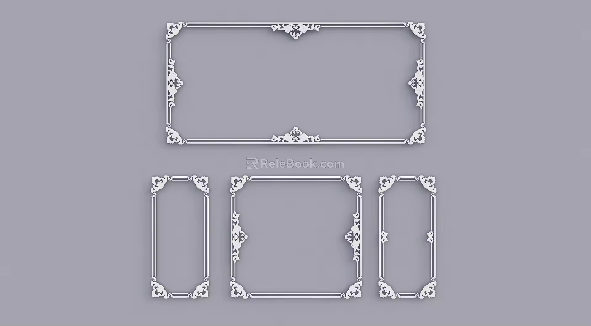 French line carved component 3d model
