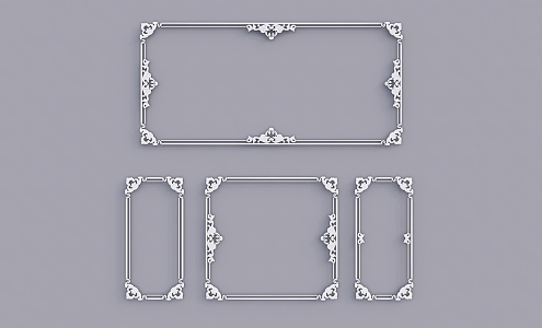 French line carved component 3d model