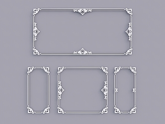 French line carved component 3d model