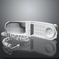 White Landline Phone With Coiled Cord And Keypad Design For Home Use
