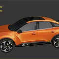 Orange Crossover SUV With Black Roof Modern Sleek Body And Alloy Wheels