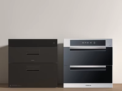 Casarte Built in Kitchen Appliances Modern Design with Dark and Silver Color Double Drawer Oven 3d model