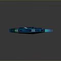 Futuristic Blue Space Craft With Sleek Aerodynamic Design And Cockpit Windows