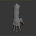 Heavy Duty Silver Metal Gauntlet With Brown Leather Wrist Band For Daily Protection