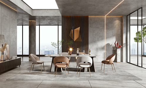 Light Luxury Minotti Restaurant 3d model