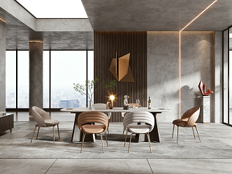 Light Luxury Minotti Restaurant 3d model