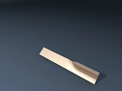 Light Gold Metal Strip On Dark Blue Background With Smooth Flat Surface 3d model