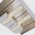 Modern Ceiling Design With Integrated Linear LED Lights And Geometric Lines 3d model