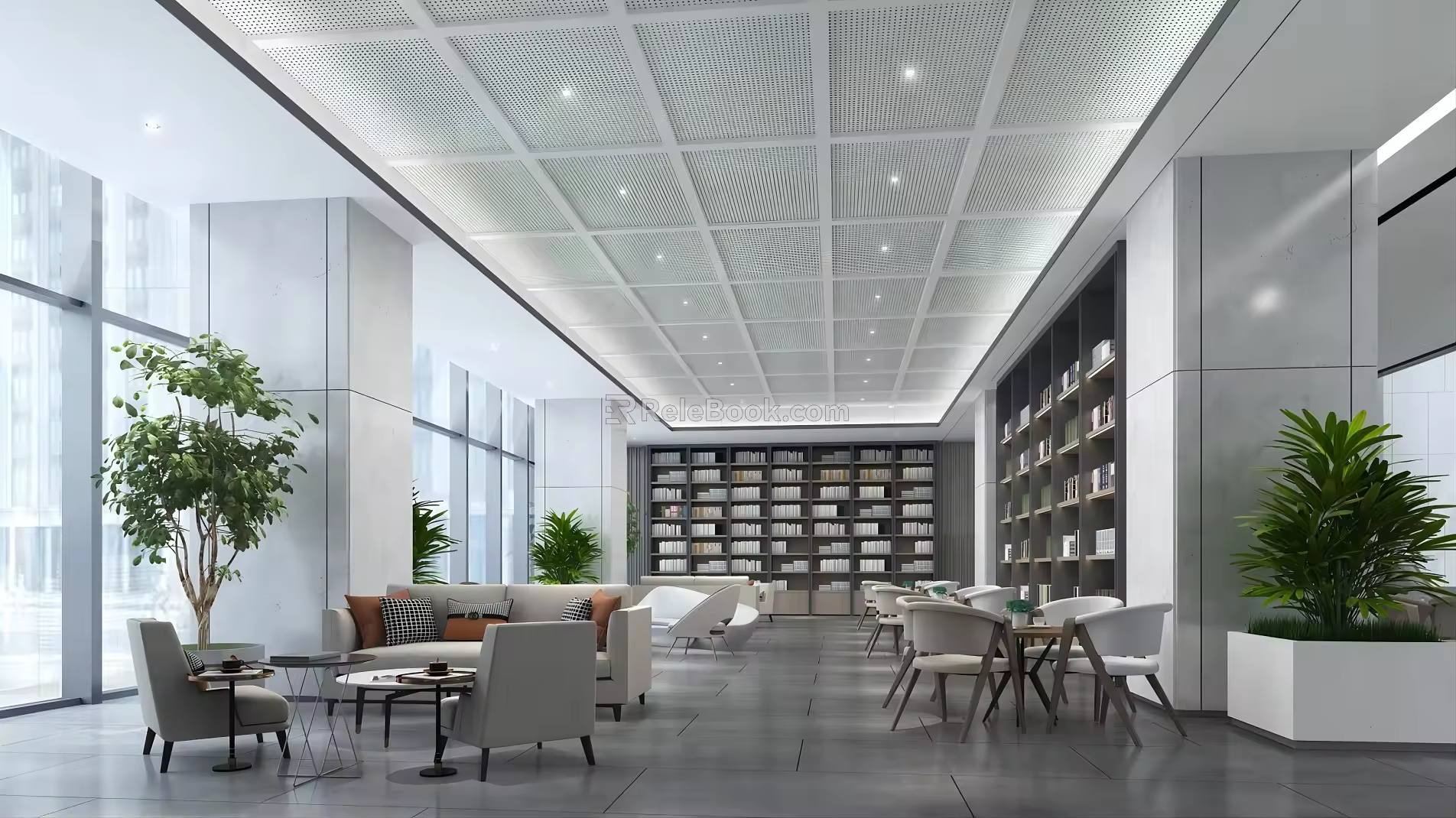 Modern Hotel Lobby Rest Waiting Area 3d model