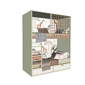 Light Colored Kids Bunk Bed With Ladder Guardrail And Storage Drawers