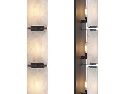Elegant Modern Wall Sconces With Black Metal Frame Frosted Glass Shade And Warm Lighting 3d model