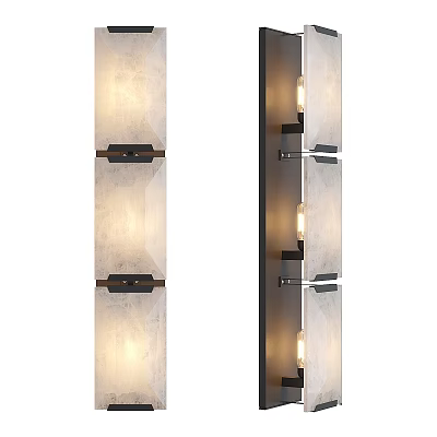 Elegant Modern Wall Sconces With Black Metal Frame Frosted Glass Shade And Warm Lighting 3d model