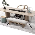 Tea table and chair combination 3d model