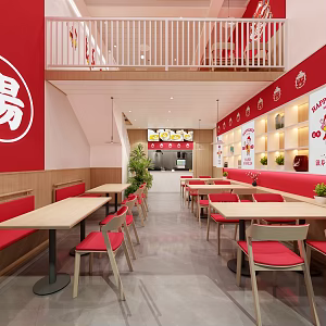 Modern Restaurant Catering Shop 3d model