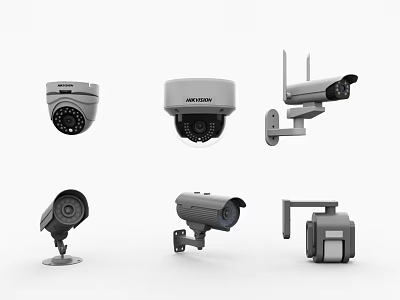 Projection Monitoring Security Cameras With Various Models And Mounting Options 3d model