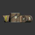 Modern Express Box Logistics Box Barrel Wrapping Box 3d model