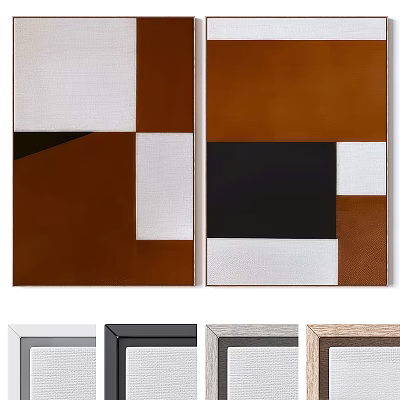 Large And Small Decorative Picture Frames In Different Colors For Home Decor 3d model