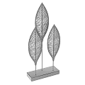 Leaf Shaped Metal Decorative Home Ornaments With Hollow Vein Design And Various Colors