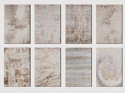 Square Carpets Showcasing Various Textures And Neutral Tones For Home Decor 3d model