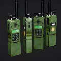 Green Walkie Talkies With Antennas Display And Keypad For Communication