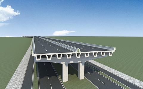 modern elevated road 3d model