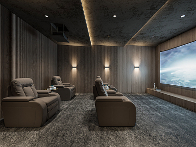 modern video room 3d model