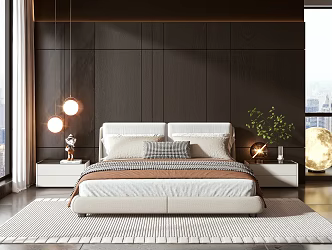 Modern Double Bed 3d model