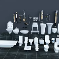 Modern Toilet And Bathroom Fixtures Featuring Bathtub Sink And Faucet Designs