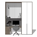 Modern desk and chair combination computer desk and chair 3d model