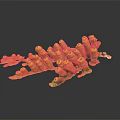Vibrant Clustered Yellow Orange Aquatic Animals Coral Polyps Underwater Colony Structure