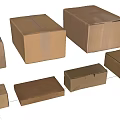 Brown Cardboard Boxes In Various Sizes For Home Storage And Organization 3d model